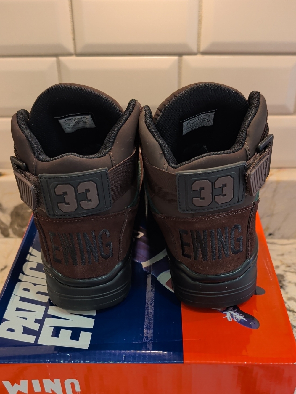 Rare Patrick Ewing 33 Hi Winter Mens Brown Basketball Sneakers Kicks Size 8.5 - Picture 5 of 11